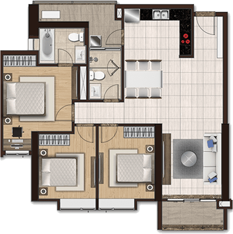 three bedroom